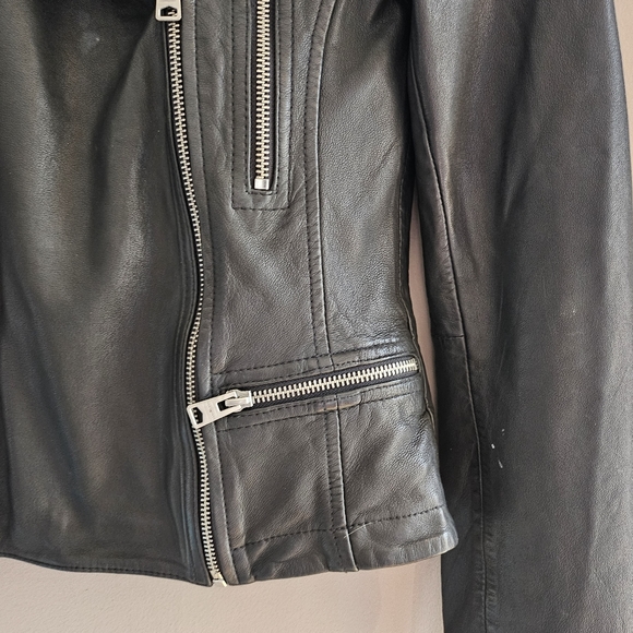 All Saints womens leather jacket, small extra small. - Picture 5 of 8